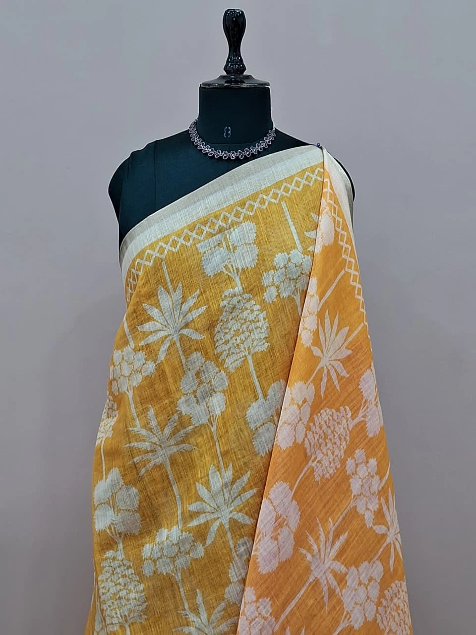 Light yellow Chandheri saree 1