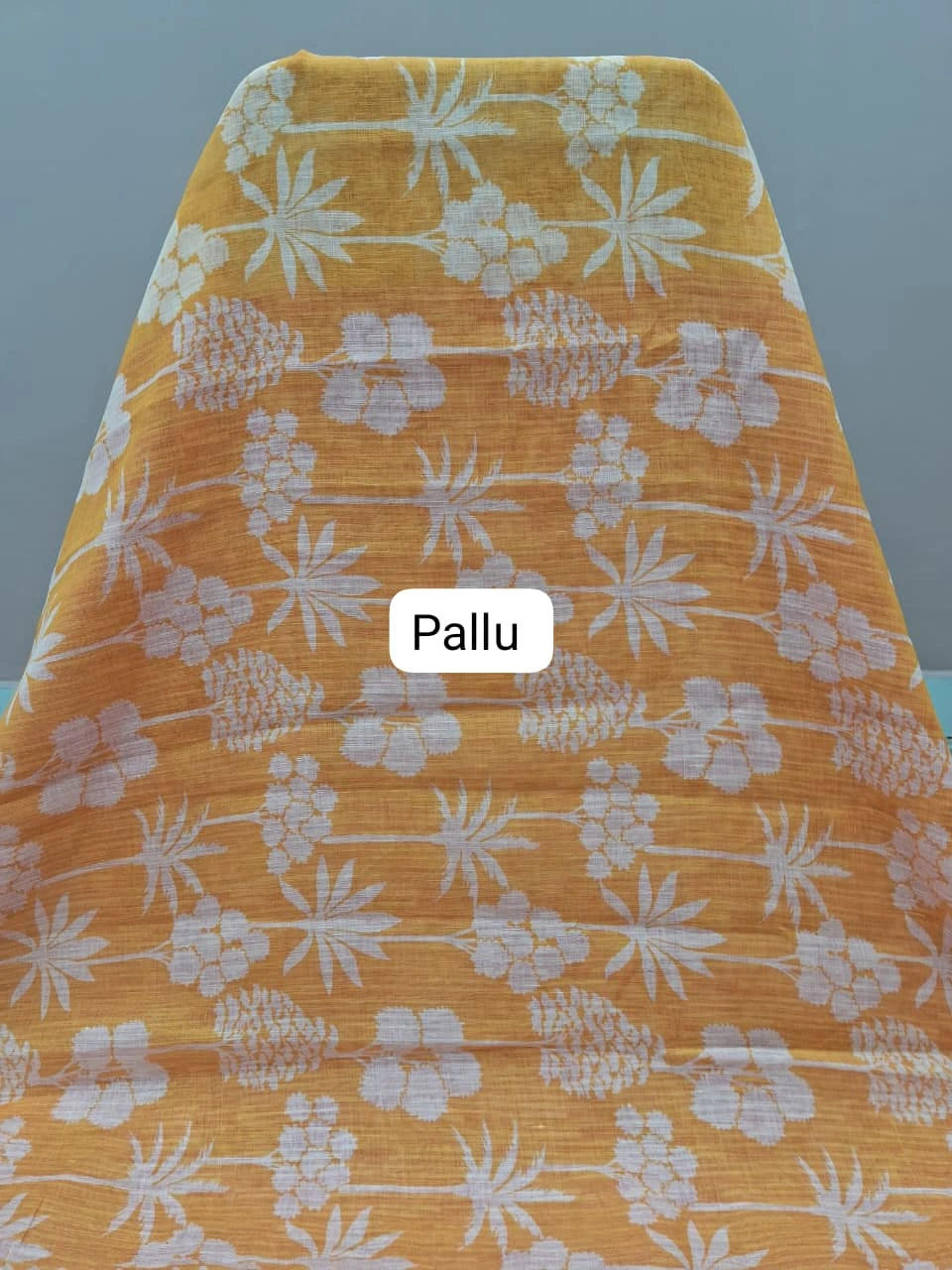 Light yellow Chandheri saree pallu