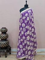 Purple Chandheri saree 