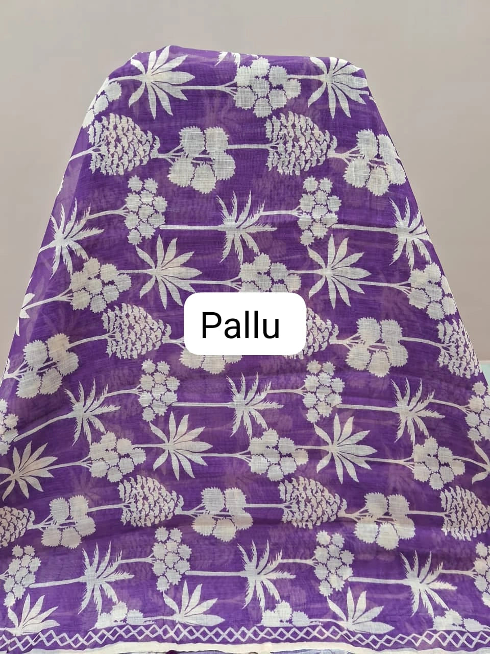 Purple Chandheri saree pallu