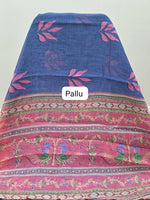 Blue Chandheri saree pallu