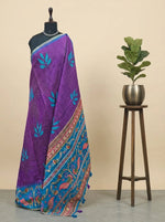 Purple Chandheri saree 