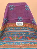 Purple Chandheri saree pallu