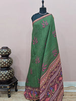Elegant green Chandheri saree 