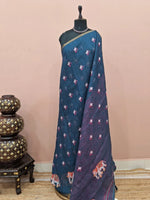 Peacock Blue Chandheri Saree 