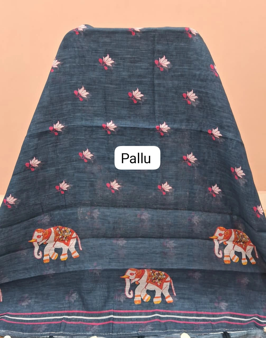 Peacock Blue Chandheri Saree pallu