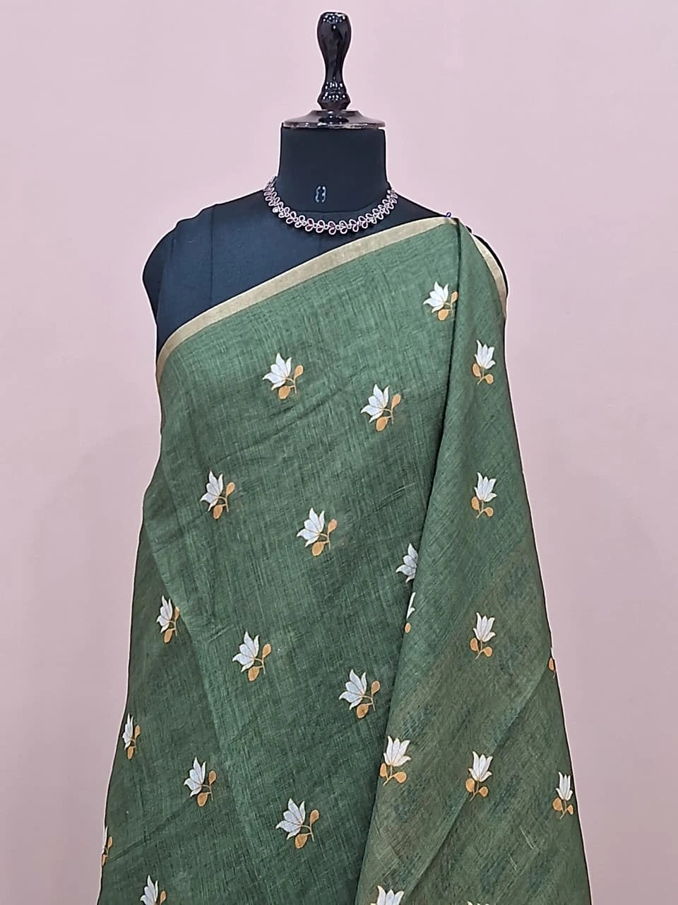 Green Chandheri Saree 1