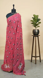 Pink Chandheri Saree 