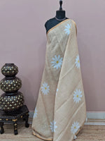 Beige Chanderi Saree 