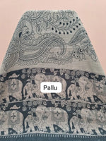 Grey Chanderi Saree Pallu