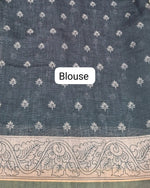 Grey Chanderi Saree Blouse