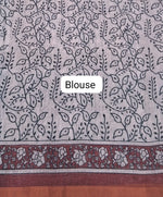 Black and White Chanderi Saree Blouse