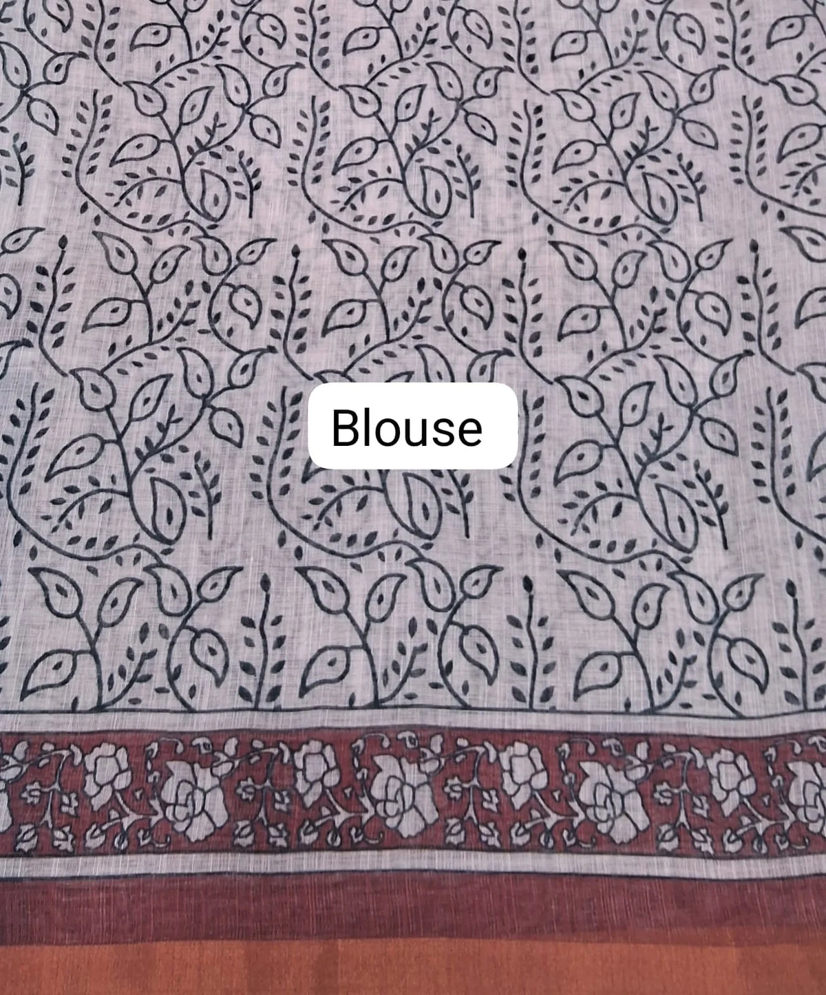 Black and White Chanderi Saree Blouse