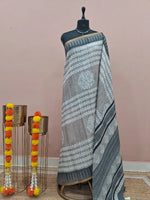 Ash Grey Chandheri Saree