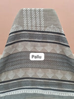 Ash Grey Chandheri Saree Pallu