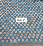 Plain Blue Chanderi Saree Blouse