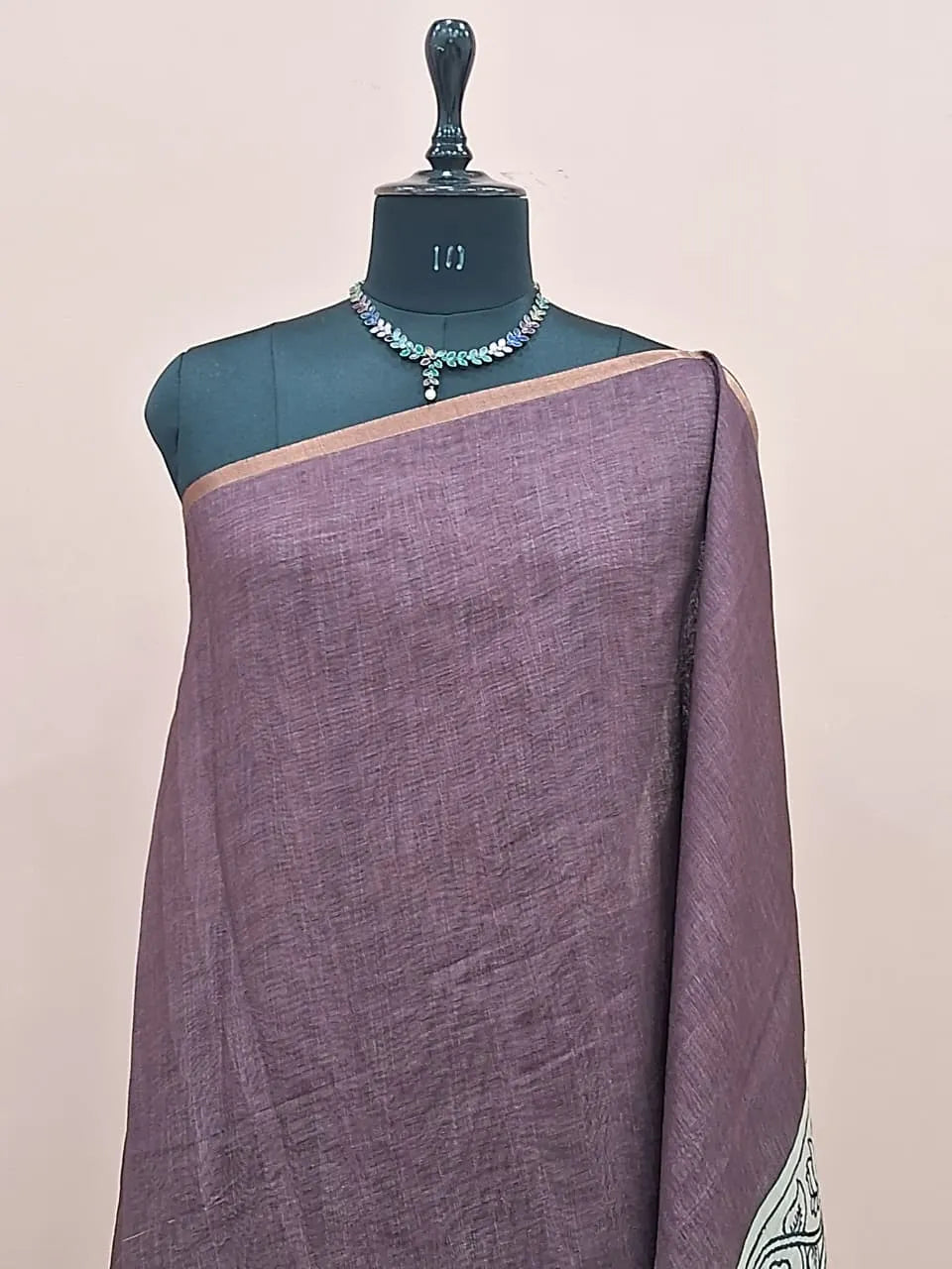 Dark Purple Chanderi Saree 1