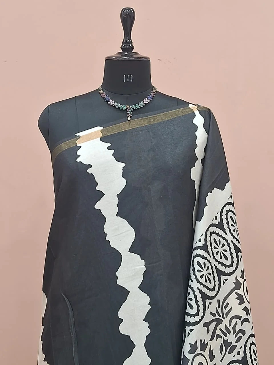 Rich Black Chanderi Saree 1