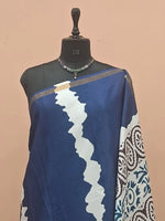 Navy Blue Chanderi Saree 1