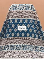 Navy Blue Chanderi Saree Pallu