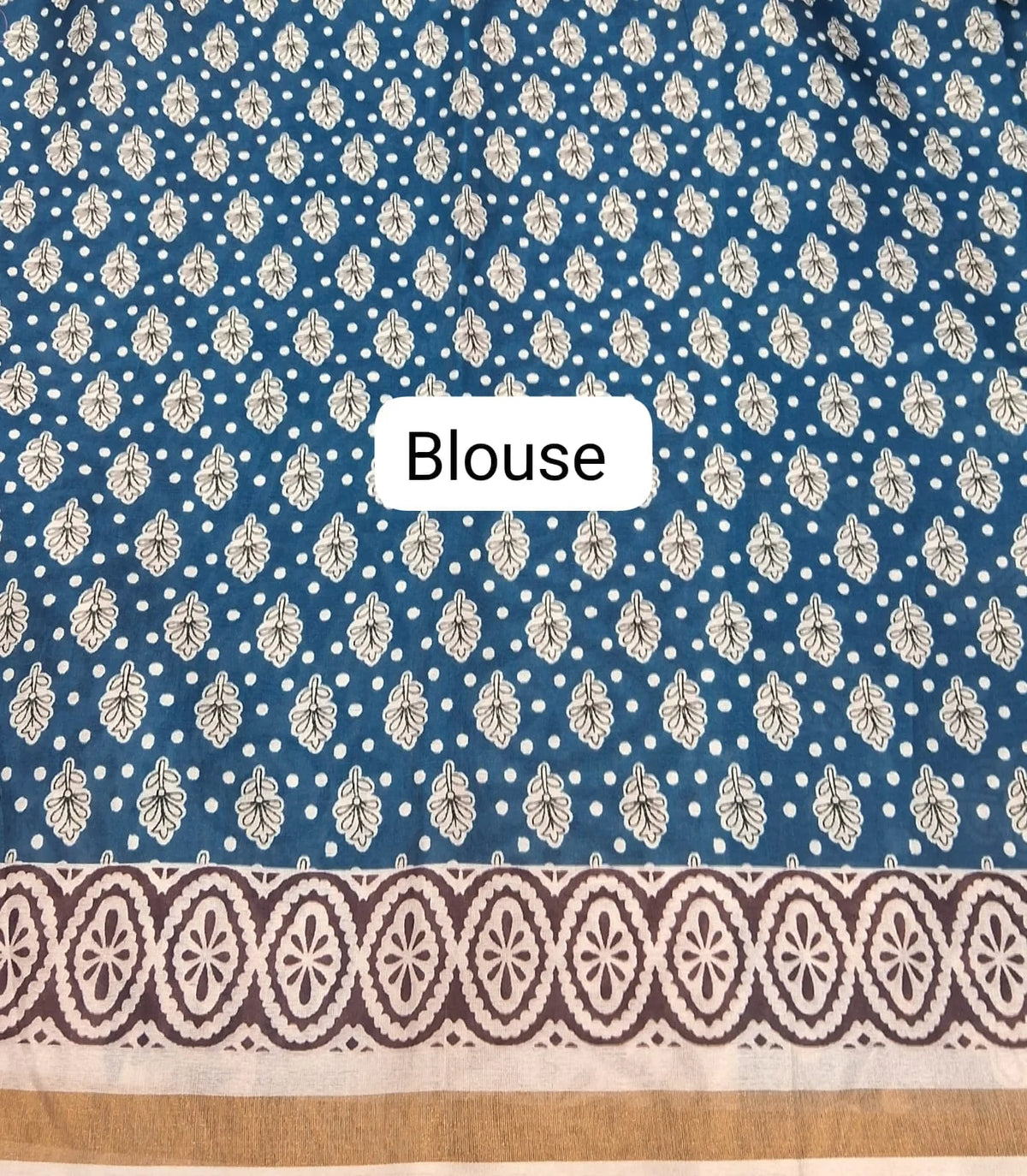 Navy Blue Chanderi Saree Blouse