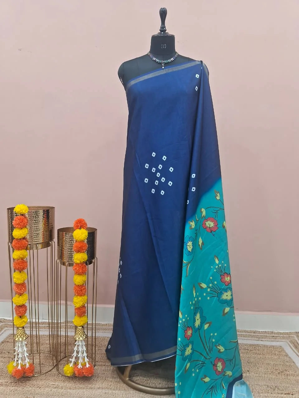 Blue Chanderi Saree 