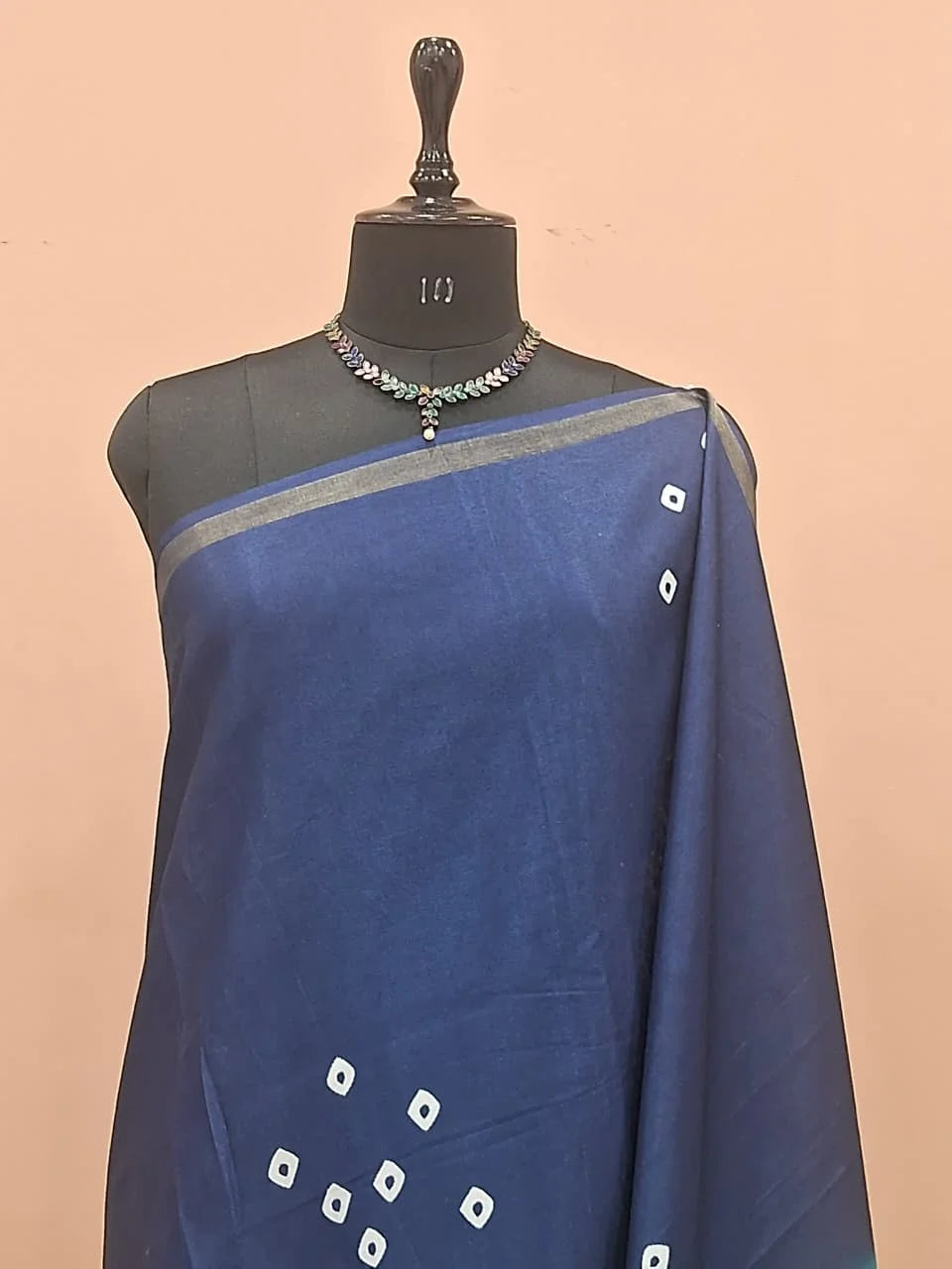 Blue Chanderi Saree 1