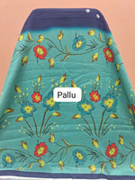 Blue Chanderi Saree Pallu
