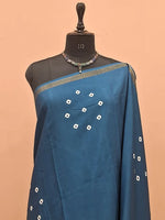 Teal Blue Chanderi Saree 1