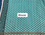 Teal Blue Chanderi Saree Blouse