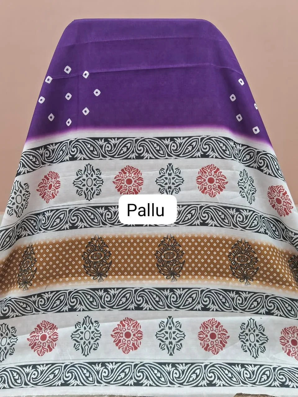 Purple Chanderi Saree Pallu