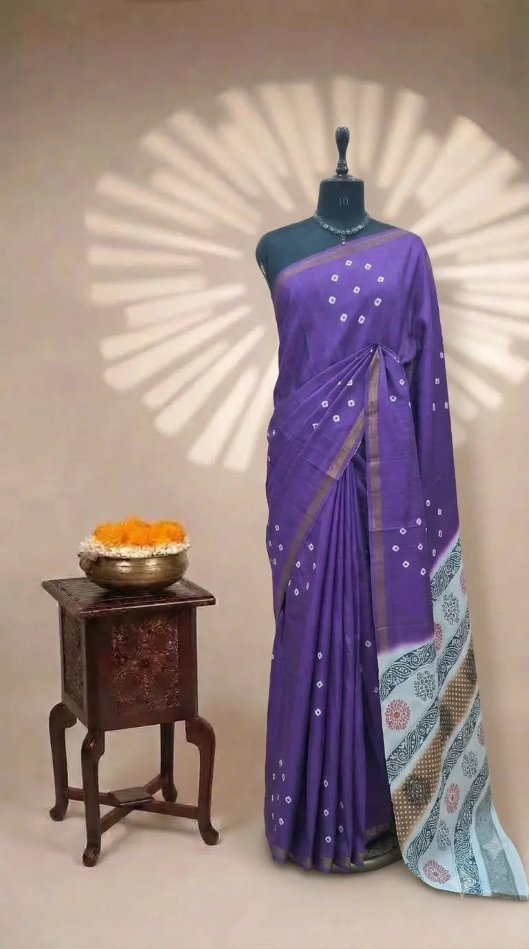 Purple Chanderi Saree