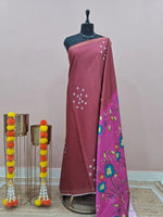Dark Peach Chanderi Saree