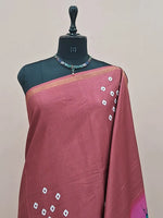 Dark Peach Chanderi Saree 1