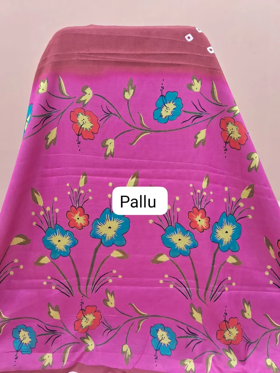 Dark Peach Chanderi Saree pallu