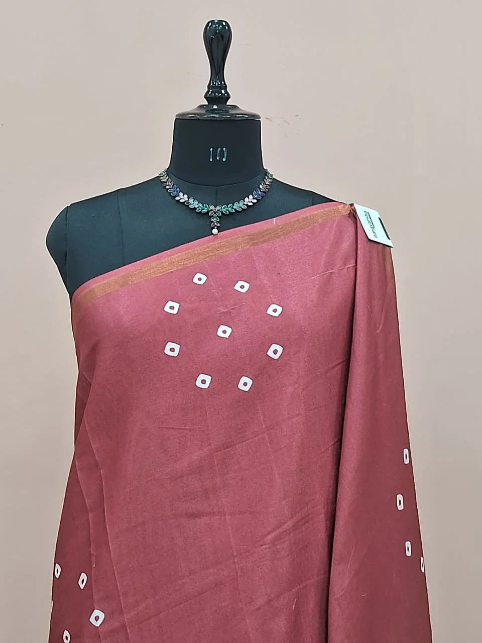Dusky Peach Chanderi Saree 1