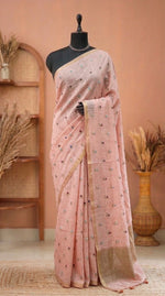Peach Linen Saree 