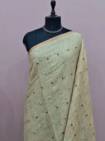 Dark Beige Linen Saree 1