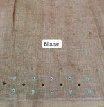 Dark Beige Linen Saree Blouse