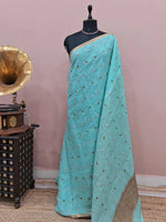 Sky Blue Linen Saree