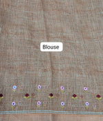 Sky Blue Linen Saree blouse