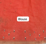 Orange Linen Saree blouse