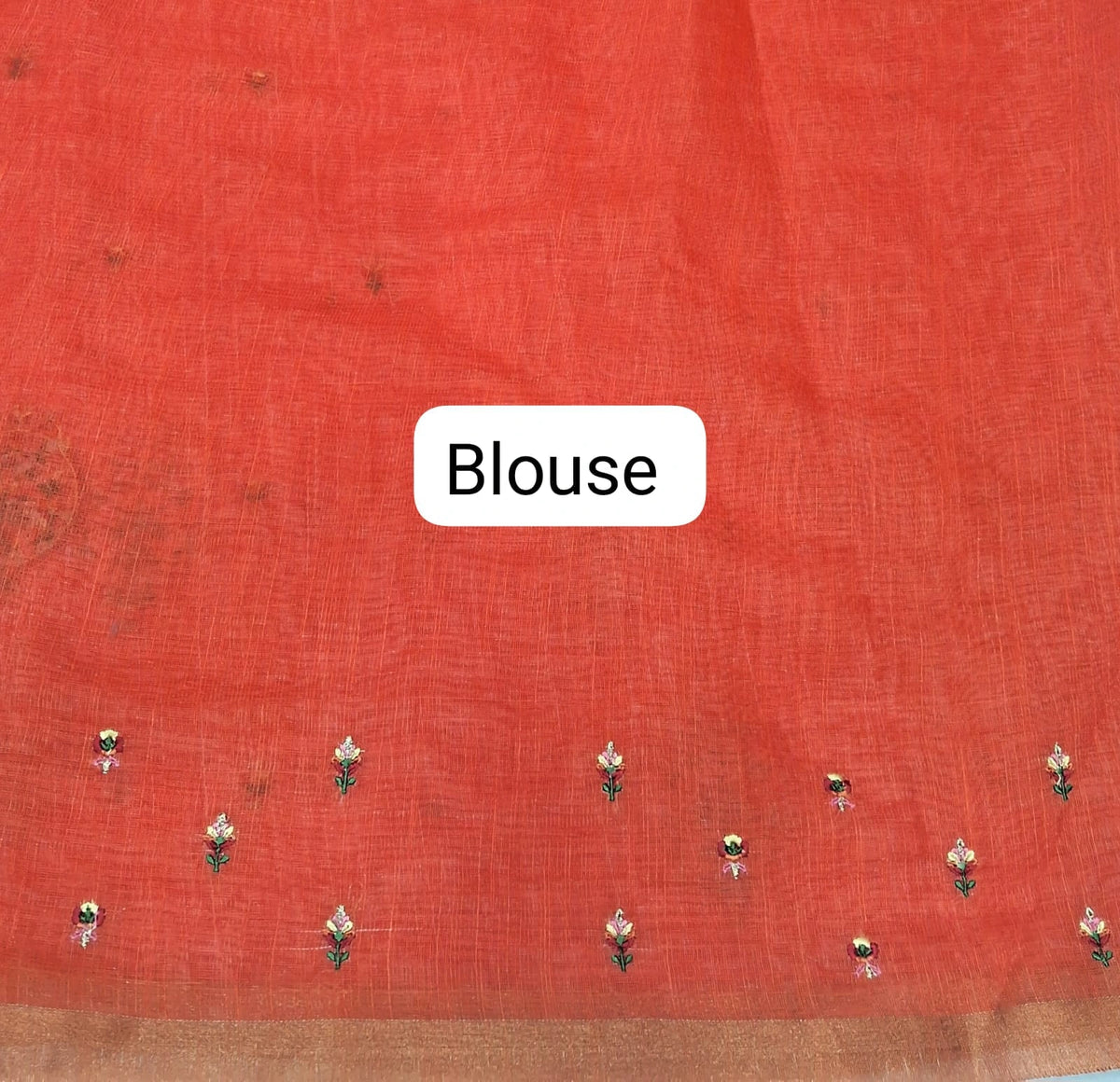 Orange Linen Saree blouse