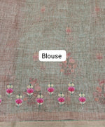 Spring Green Linen Saree blouse