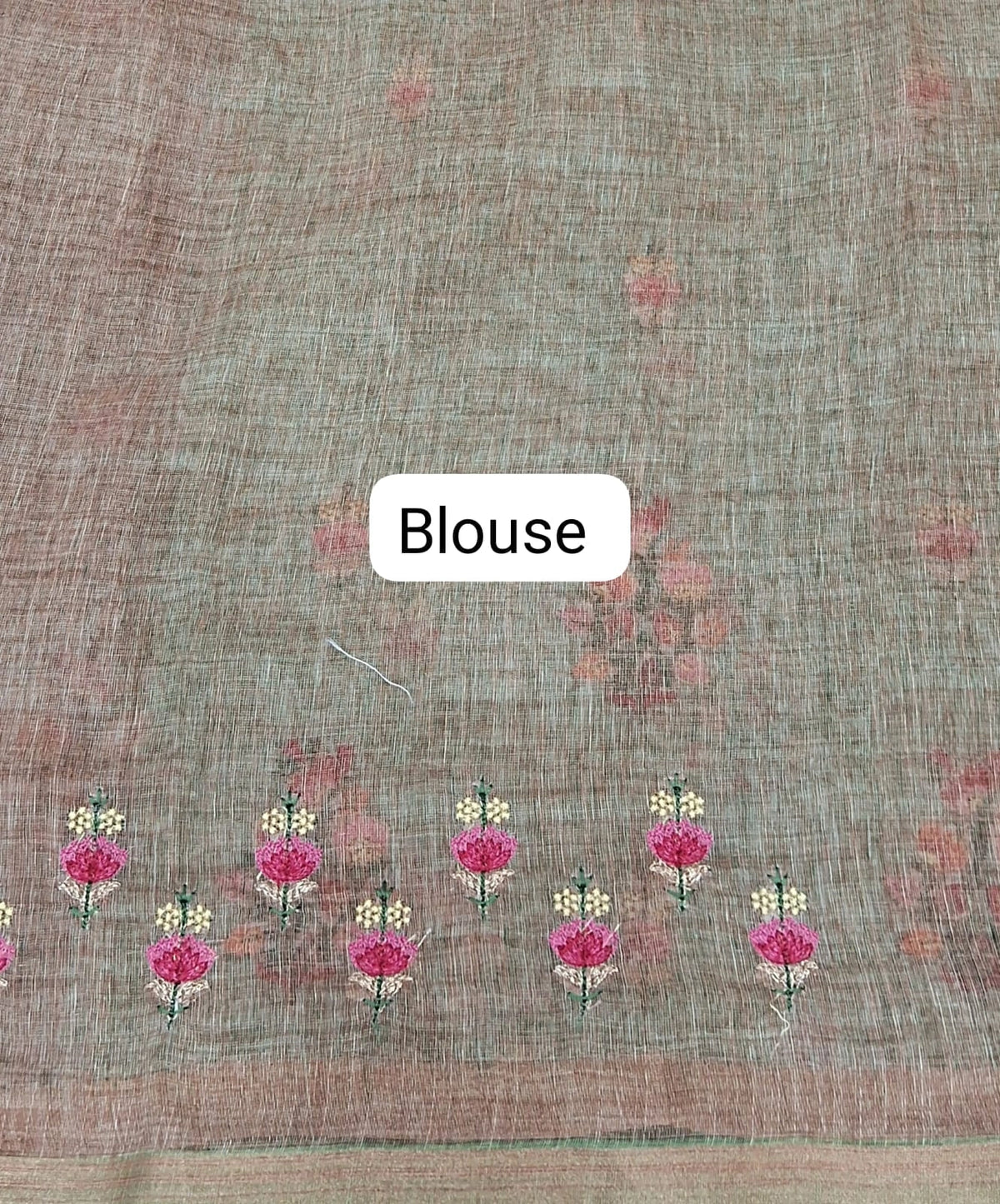 Spring Green Linen Saree blouse