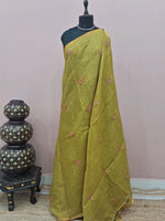 Matcha Green Linen Saree 
