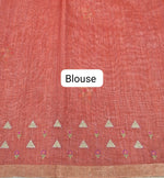 Rust Orange Linen Saree blouse