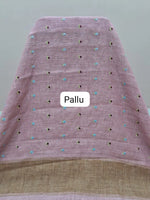 Soft Pink Linen Saree pallu