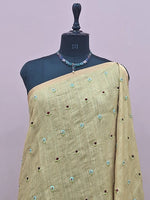 Light Green Linen Saree 1
