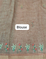 Burnt Orange Linen Saree blouse